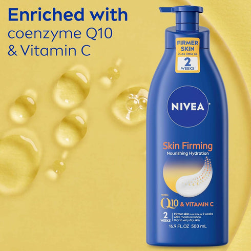 NIVEA Skin Firming Nourishing Hydration Body Lotion, 16.9 Fl Oz Pump Bottle