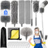 Microfiber Duster Kit, 19 Pcs with 30 to 100 Inches Extension Pole, Washable Feather Duster for Cleaning Ceiling Fans