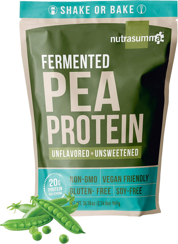 100% Plant Based Fermented Pea Protein Powder, Unflavored, 2.14lbs - Vegan, Non-GMO, Gluten & Soy Free