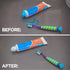 Chrome Cherry SqueezMe Self-Closing Toothpaste Caps, No Mess Dispenser, Easy Squeezer Cap, Pack of 3, Clear