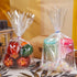 NPLUX 50 Pack Cellophane Bags, Clear Flat Bottom Treat Bags with Twist Ties for Candy and Small Gift Wrapping