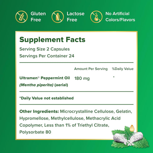 IBgard Gut Health Supplement - Peppermint Oil Capsules for Abdominal Comfort, 48 Capsules