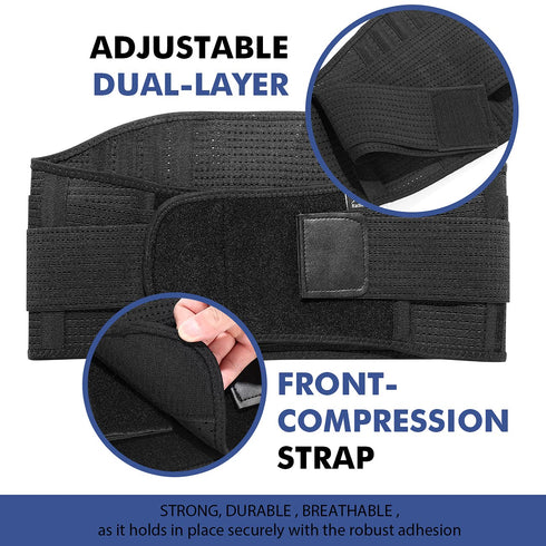 Lumbar Support Belt Lower Back Brace for Lifting - Breathable Support for Herniated Disc, Sciatica Pain Relief for Men