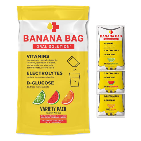 Banana Bag Oral Solution, Pharmacist Hydration Recovery Formula, Electrolyte & Vitamin Powder Pack of 15