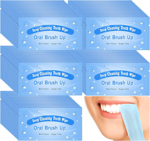 300 Pcs Disposable Finger Brush Teeth Wipes, Bulk Finger Toothbrush, Textured Surface, Individual Package