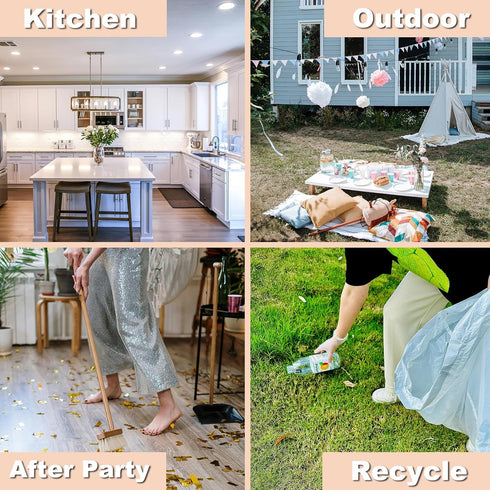 13 Gallon Tall Kitchen Garbage Bags, Drawstring Trash Bag, White, 52 Count, Large Recycling Compactor Plastic Bulk