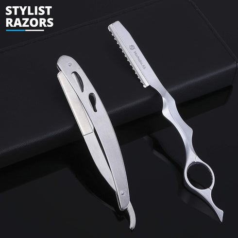 Professional Hair Cutting Scissors Kit - 10 Piece Barber Set with Thinning Shears, Stainless Steel, Cape, Razor