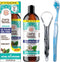 GuruNanda Coconut Oil Pulling Mouthwash (Mickey D), 8 oz, Fresh Breath & Whitening with 7 Essential Oils & Vitamins for