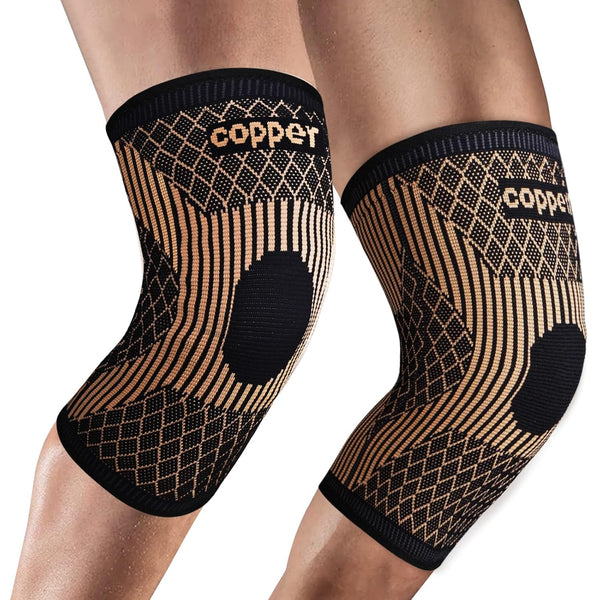 Copper Knee Braces for Women and Men, 2 Pack Compression Knee Sleeve for Pain Relief, Arthritis, ACL, Joint Support
