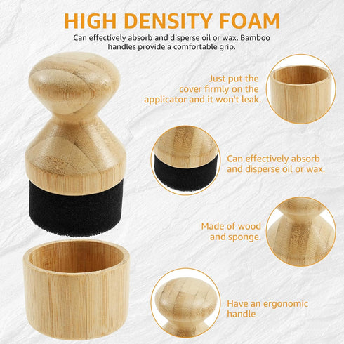 Tcwhniev Cutting Board Oil Wax Applicator with Lid and Ergonomic Handle, Wood Cutting Board Oil Applicator, Versatile