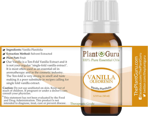 Vanilla Oleoresin Essential Oil 10 ml 100% Pure Undiluted Therapeutic Grade. 10 Fold Extraction
