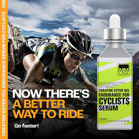 Cyclist-Optimized Creatine Serum, Cherry, 5.1 Fl Oz, Boosts Cycling Performance, Energy, Endurance & Focus