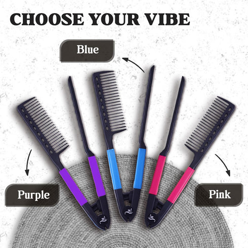 HerStyler Hair Comb - Versatile Styling Comb for Straightening, Protects Hands, Travel Friendly, Black, 1 Count Pack