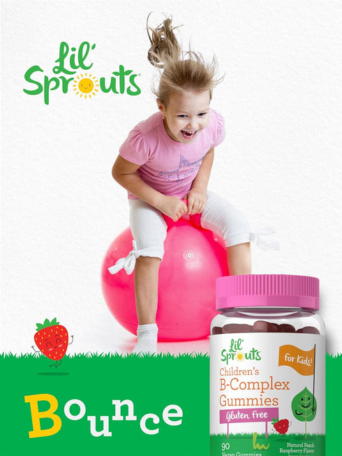 Carlyle Kids B Complex Gummies | 90 Count | Peach Raspberry Flavor | Non-GMO, Gluten Free & Vegan