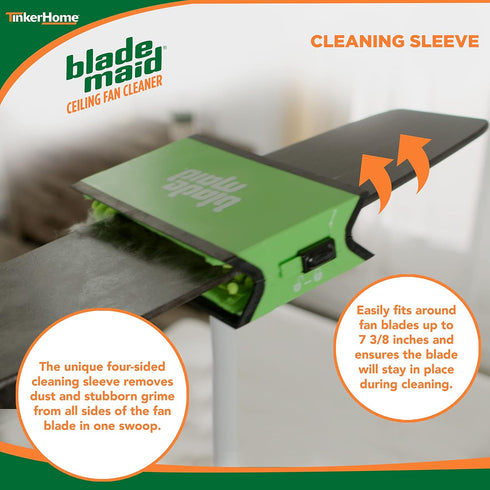 Blade Maid Ceiling Fan Cleaner - Cleaning Tool with Reusable Fiber Duster, 3 Foot Extendable Pole & Flexible Brush