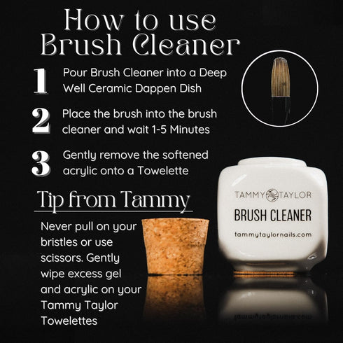 Tammy Taylor Acrylic Nail Brush Cleaner Liquid, 4oz | Removes Solid Gel Nail Polish, All-in-One Solution