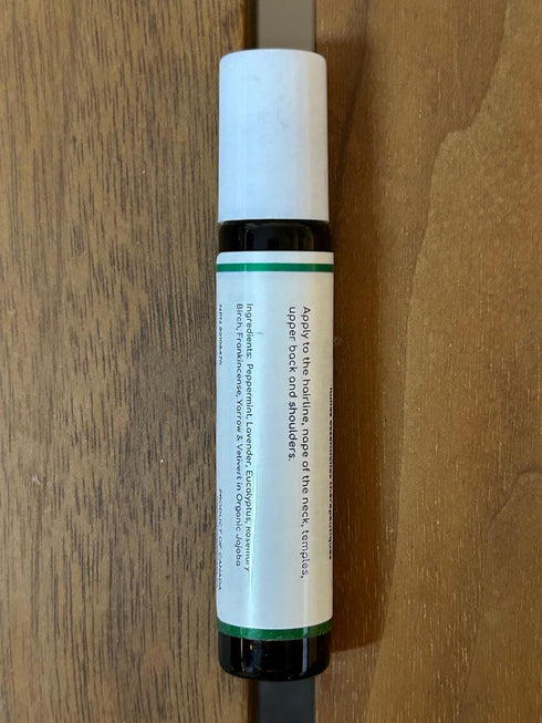 Migraine Relief Roll-On with Peppermint, Lavender, Eucalyptus & Essential Oils for Headaches & Sore Muscles
