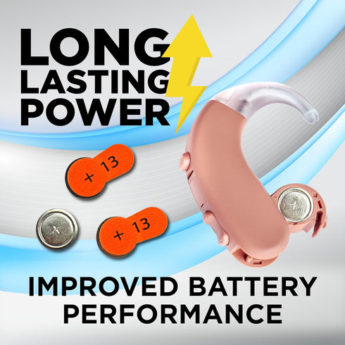 Powermax Size 13 Hearing Aid Batteries, 180 Count Long-Lasting Battery Pack, Orange Long Tab