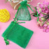 100 Pieces 5x7 inches Gift Wrap Bags, Green Organza Sheer Fabric Drawstring Bags for Baby Shower Favor