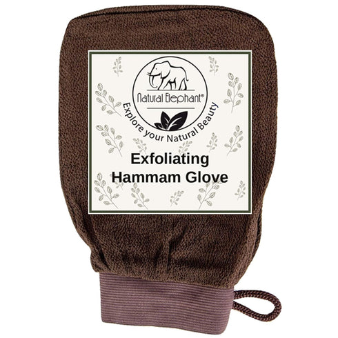 Natural Elephant Exfoliating Hammam Glove Pack of 5 (Black, Lilac, Teal, Orange, Brown)