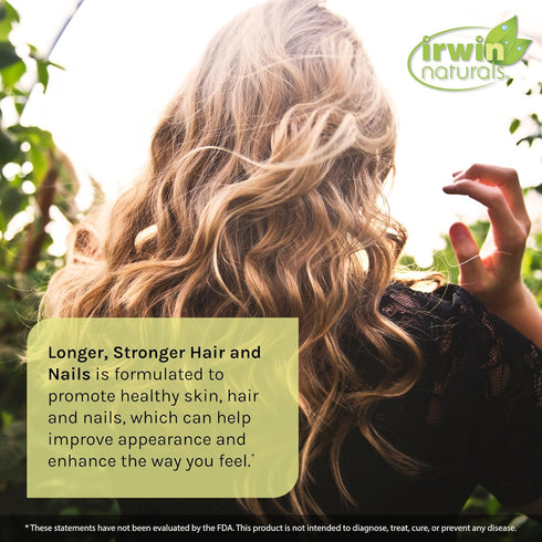 Irwin Naturals Longer, Stronger Hair and Nails - 120 Liquid Softgels, 60 Total Servings, Promotes Vibrant Shine
