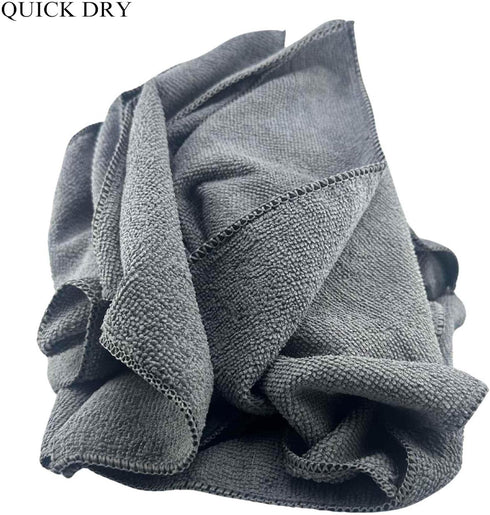 Microfiber Cleaning Cloth - Cleaning Rag for Kitchen and Cars (24, Gray)