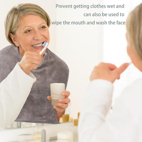 RAXIFU 4 Pack Adult Bibs for Men and Women, Adult Bibs for Elderly,Towel bibs for Special Needs Adults