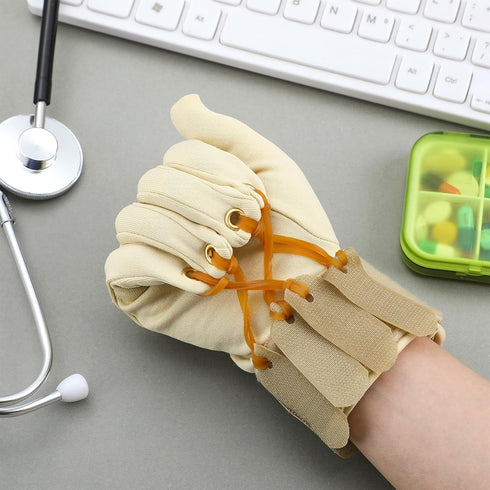 Traction Exercise Right Hand Glove, Deluxe Finger Flexion Glove for Increasing Strength and Flexion of Joints