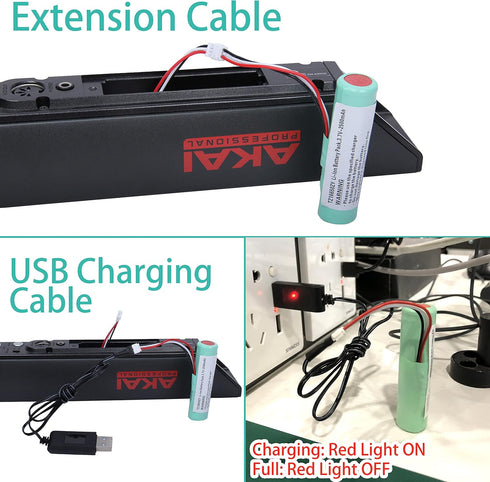 Professional Rechargeable Li-Ion Battery for AKAI EWI 5000 EWI Solo with USB Charging Cable