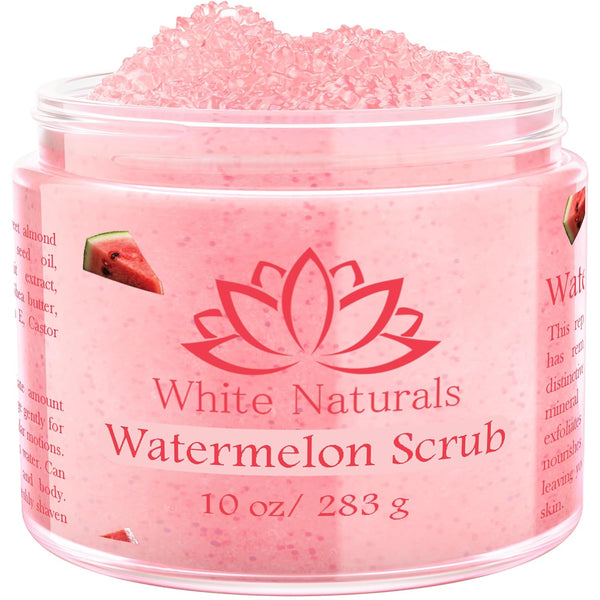 Organic Pink Watermelon Body Scrub, Gentle Exfoliator for Smooth Skin, Hydrating & Moisturizing Scrub