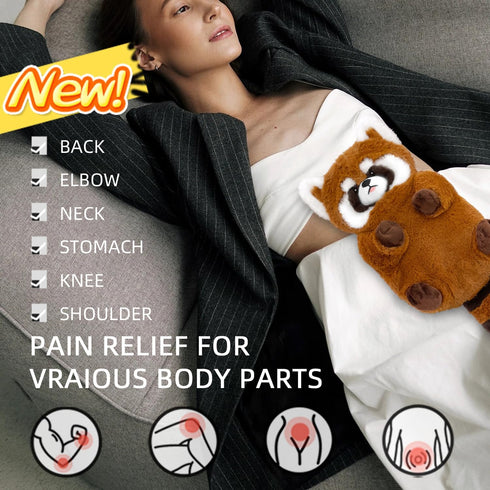 COMOIL Red Panda Microwave Heating Pad - 17"x8" Plush, Microwavable Stuffed Animal for Cramps, Neck, Muscles