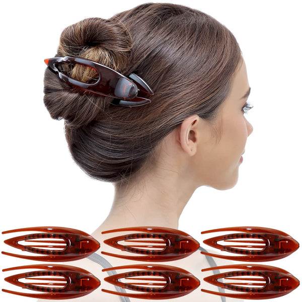 RC ROCHE ORNAMENT 6 Pcs French Concord Hair Clip - Curved Clips for Thick or Thin Hair, No Slip Strong Grip