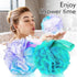 2Pcs Shower Loofahs Bath Sponges, 60g Large Soft Nylon Mesh Puff Balls, Exfoliating Body Scrubber Set for Men & Women