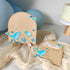 YOUAME Set Birth Announcement Wood Sign Board - Boy Under The Sea Newborn Footprint Milestone, Ocean Theme Hello World