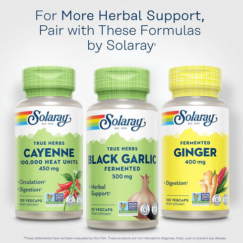 SOLARAY Black Garlic 500 mg - Antioxidant Garlic Supplements, Non-GMO, Vegan, 60-Day Guarantee, 50 VegCaps