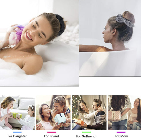 Ivyu Large Microfiber Hair Drying Scrunchies Towel Fiber, Anti Frizz Hair Products for Curl Hair, Fast Absorbent