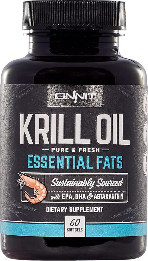 ONNIT Antarctic Krill Oil, 1000mg, Omega-3s, EPA, DHA, Supports Healthy Joints, Brain, Heart, No Fishy Taste