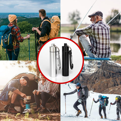4 Pack Portable Pill Box Container Case, Aluminum Alloy Keychain Pill Holder, Waterproof for Outdoor Camping Travel