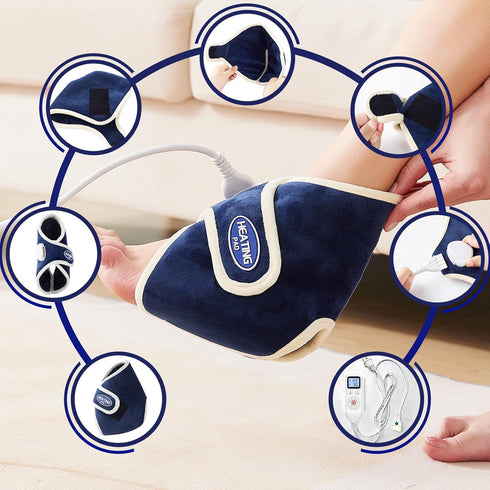 CAMECO Electric Heating Pad for Achilles Tendinitis, Adjustable 86°F-158°F for Pain Relief, Auto Shut Off Feature