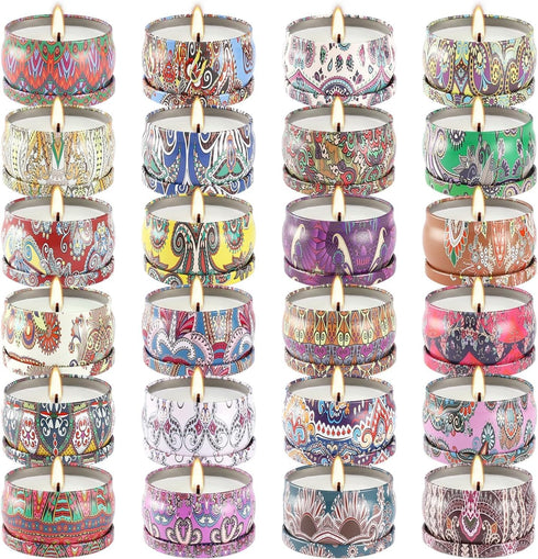 WPONSZU Set, 2.5 oz (24 Pack) Scented Candles Gift Soy Wax Aromatherapy Candle for Home, Romantic Candles Gift