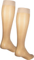 NuVein Sheer Compression Stockings - 15-20 mmHg Support, Women's Medium Denier Nylons, Knee High, Beige, Large