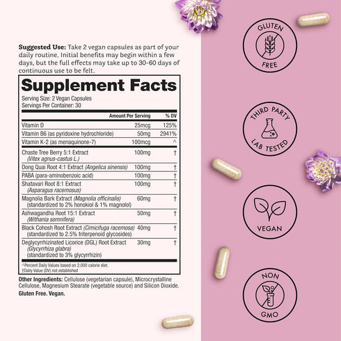 Momma 60 Winged Wellness Hot Menopause Supplements for Women - Hormone-Free Menopause Relief Support for Hot Flashes