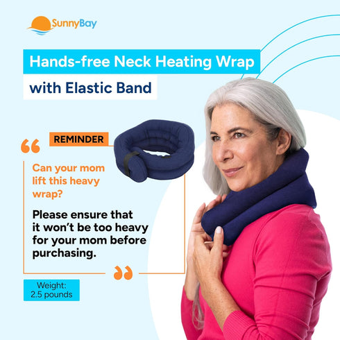 SunnyBay Microwave Heating Pad, Microwavable Heated Neck and Shoulder Wrap, Hands-Free Weighted Moist Hot or Cool Pack