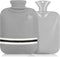 Hot Water Bottle with Cover - 2L Bag for Menstrual Cramps and Pain Relief, Hot and Cold Compress (Gray)