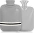 Hot Water Bottle with Cover - 2L Bag for Menstrual Cramps and Pain Relief, Hot and Cold Compress (Gray)
