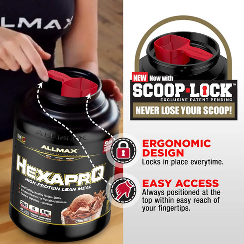 ALLMAX HEXAPRO, Chocolate Peanut Butter, 2 lb, 25g Protein Per Serving, Zero Sugar, 21 Servings
