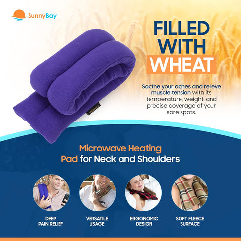 SunnyBay Microwave Heating Pad for Neck and Shoulders, Purple, Versatile Bean Bag