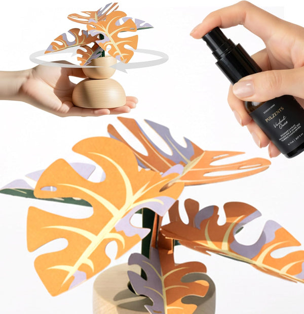 Spin Paper Diffuser Gift Set with Room Spray Kinetic Desk Decor with