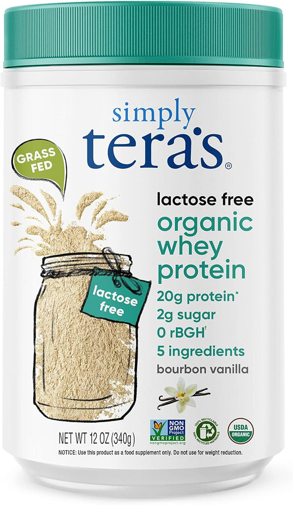 tera's Simply Organic Lactose Free Whey Protein Powder, Bourbon Vanilla Flavor