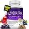 Resveratrol Supplement 1800 mg Antioxidant Complex, Natural Trans-Resveratrol Pills for Healthy Aging, 90 Capsules